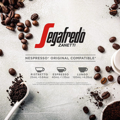 Segafredo Zanetti Espresso Capsules – Aluminum Pods for Nespresso Original Machines – Extra Dark Roast Premium Espresso with a Bold Aroma – Smoky, Intensity 12 – Forte, 10 Count (Pack of 4)